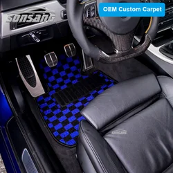 Custom checkered floor mats auto carpet tapetes pesoalizado floor mat car