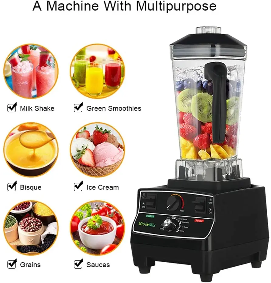 High Power Blender Heavy Duty Commercial Ice Crusher Juice Industrial Silent Juicer Blender Machine Food Mixers