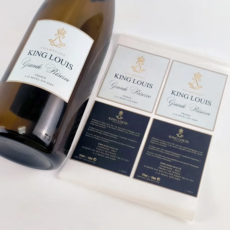 Sticker Bottle Printing Custom Roll Aluminum And For Embossing Birthday Labels Luxury Vodka Sweet Wine Private Label