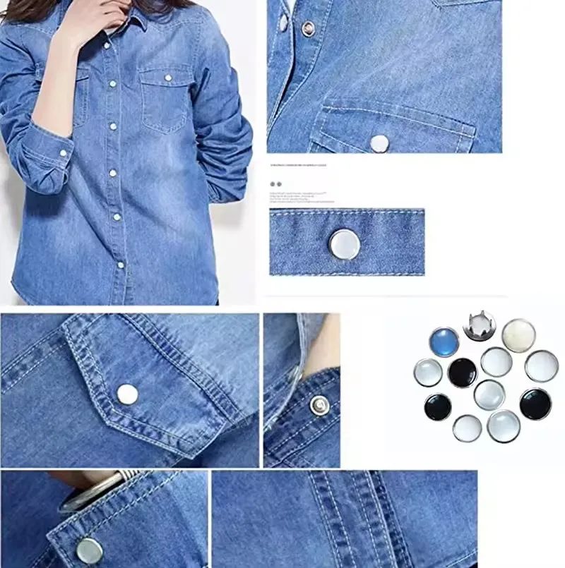 Yongji Hot Sales  Ring Prong Ring Snaps for Western Shirts Clothes Factory Pearl Snaps Fasteners Kit 10mm Clothes