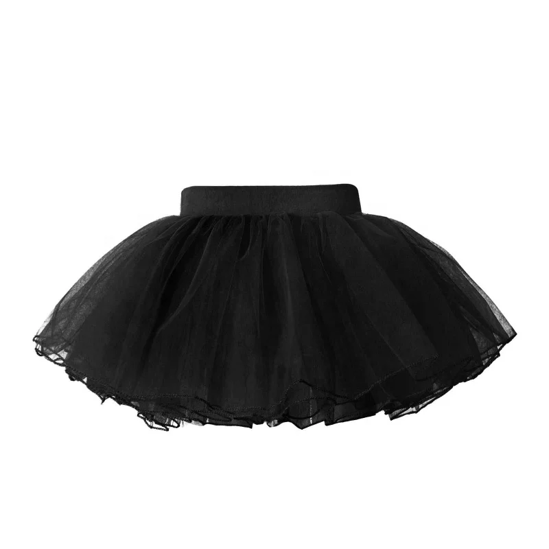S-XL New Arrivals Kids Four Layer Elastic Waistband Tutu Mesh Skirt For Girl Dance