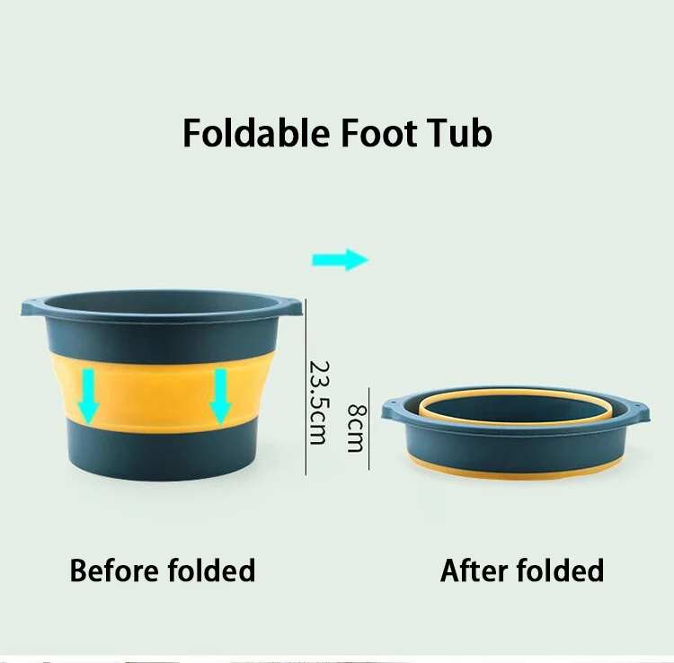 Collapsible Foot Soaking Bath Basin Foldable Plastic Foot Bath Bucket Tub Pedicure Foot Soak Bath
