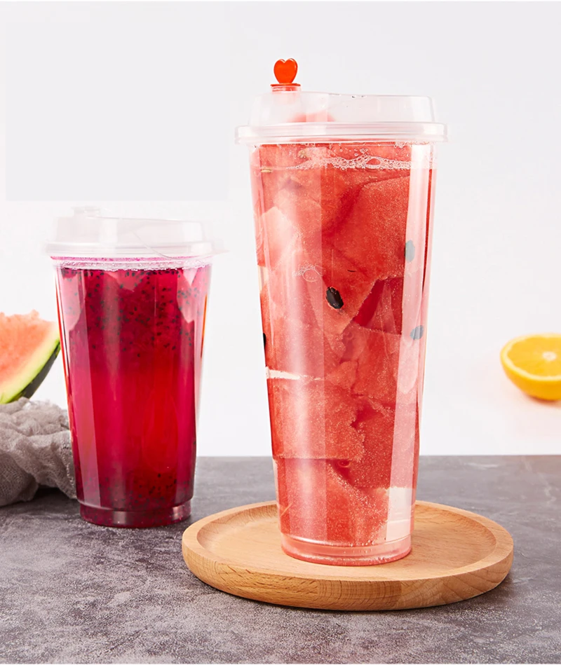 JS eco friendly food grade custom printed 8/16/23 oz clear plastic bubble tea pp bubble tea cups bubble tea cup glass
