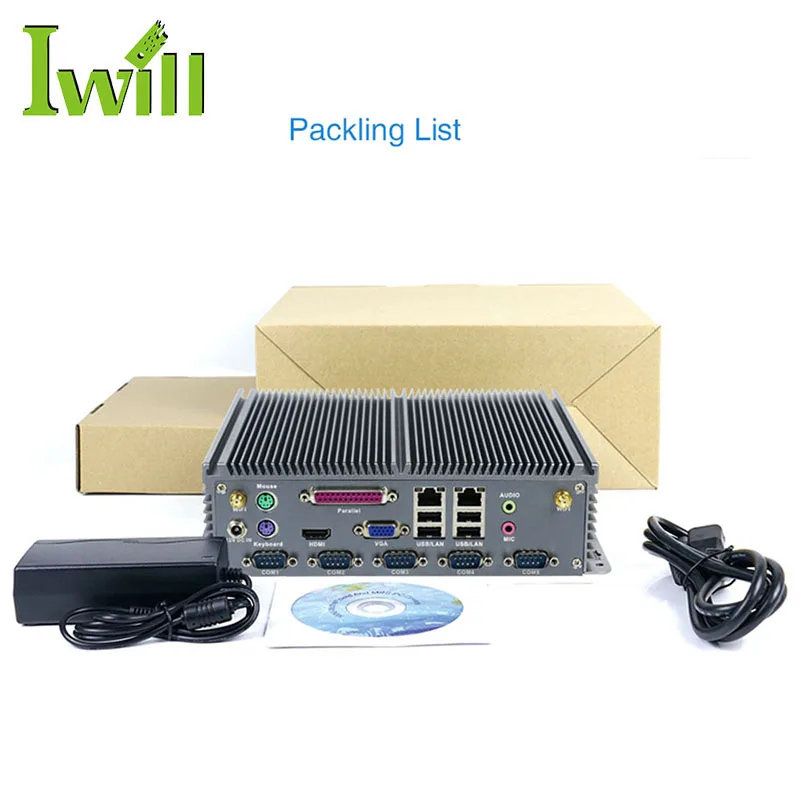  Barebone system IBOX-206 Plus J1900 промышленный безвентиляторный ПК с двойной lan и LPT