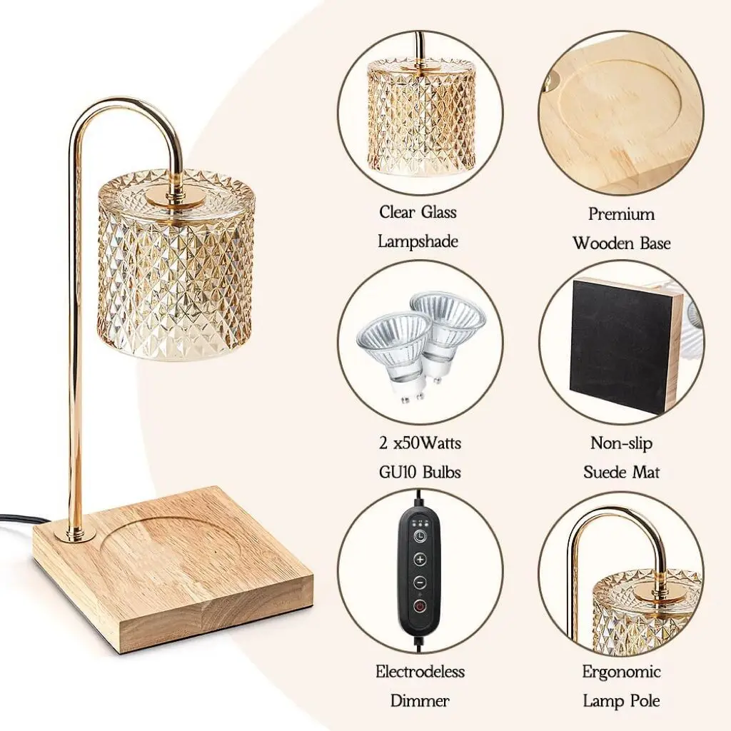 Hot Selling Artistic Sense Metal Disk Candle ROHS Warmer Control Dimming LED Candlestick Table Lamp for Outing Mate
