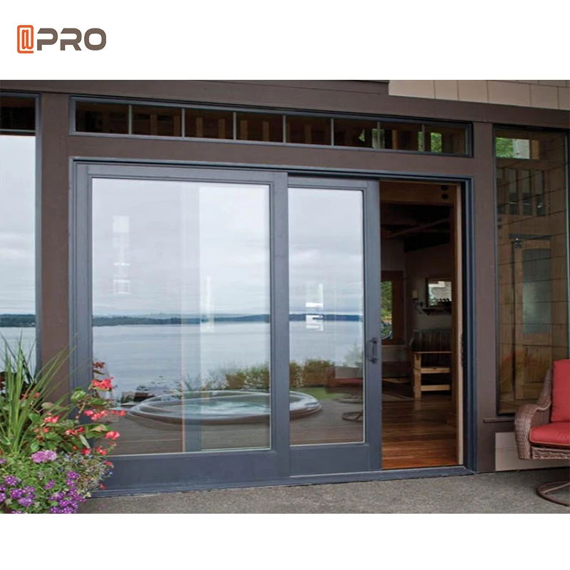 APRO aluminium double tempered glass sliding doors high quality energy efficient sliding door