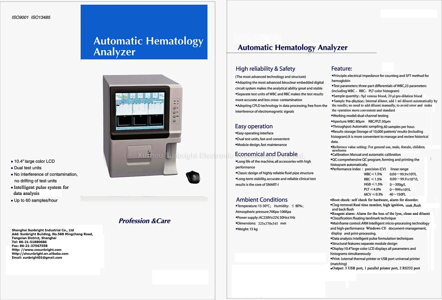 Hematology Analyzer Widely Used Superior Quality Hematology Analyzer hematology machine
