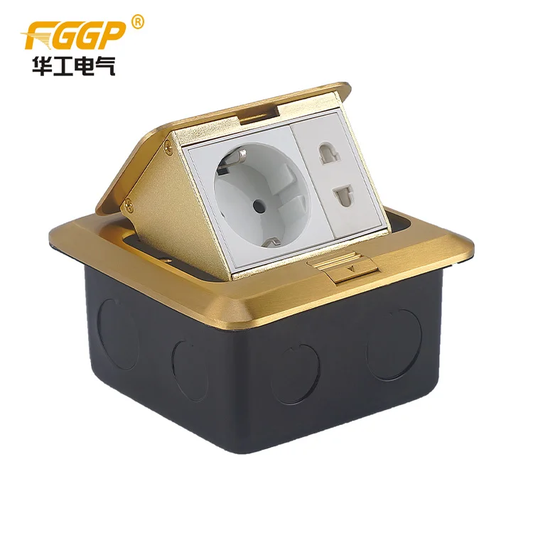 Элегантный дизайн, латунный медный Электрический переключатель и наземная розетка с телефоном и сетью