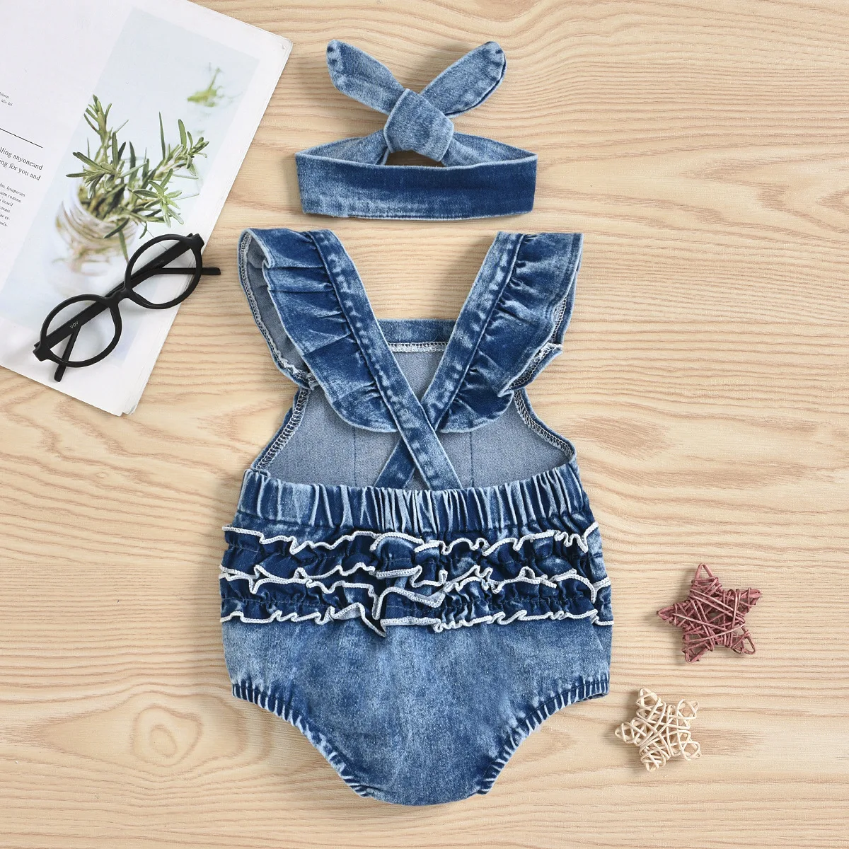2023 new product Embroidery fabric denim girls clothing Baby Girl clothes Baby Rompers
