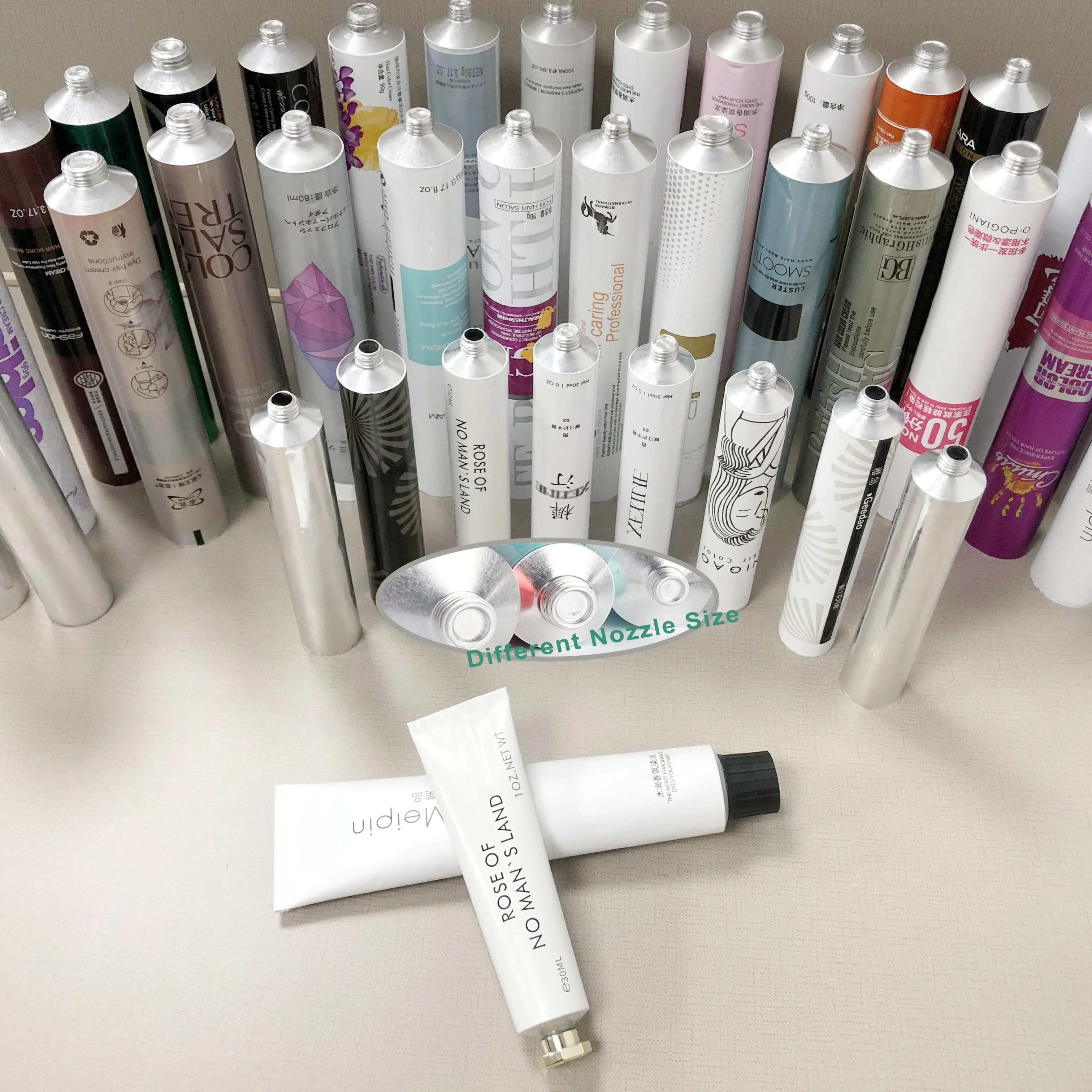 Custom Metal Packaging Factory 30ml 100ml Cosmetics Collapsible Aluminum Tubes Hand Cream 150ml Tube 200ml