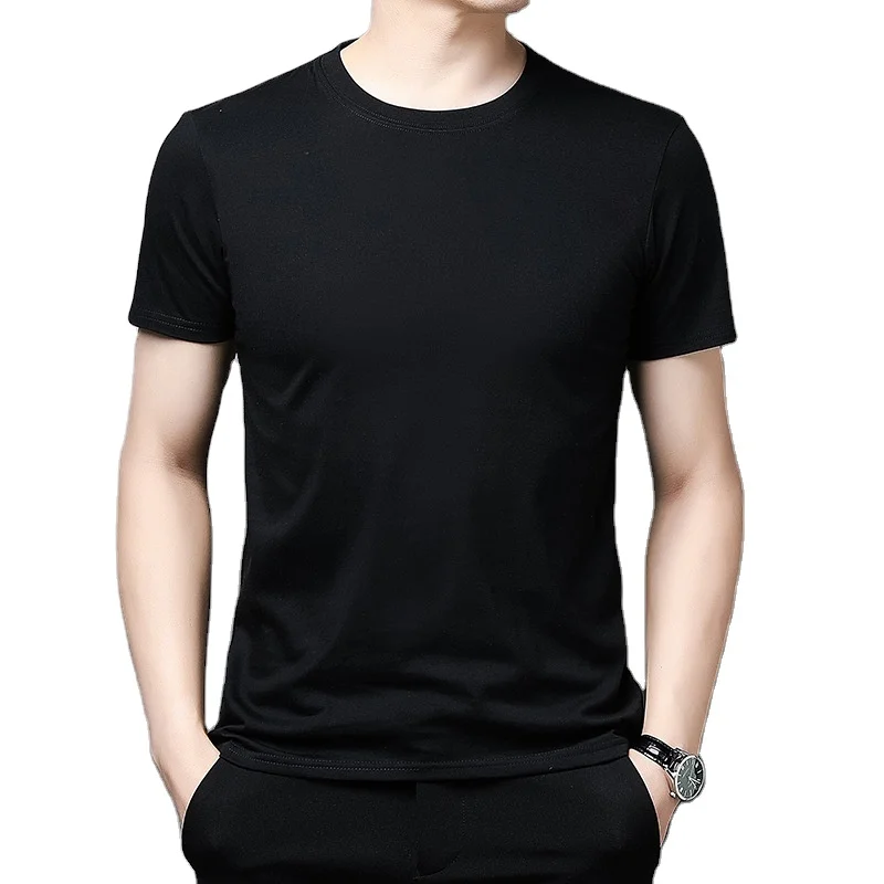 Casual O Neck Mens T Shirt loose fit Wholesale Plain combed cotton 200 GSM Adult custom logo