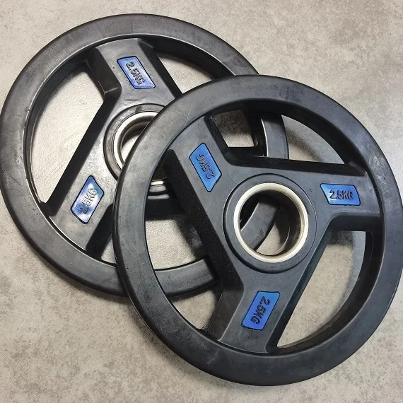 Gym Fitness Free Weight Strength Home Bodybuilding Cast Iron Barbell Rubber Coated Dumbbell Weight Lifting  Plate