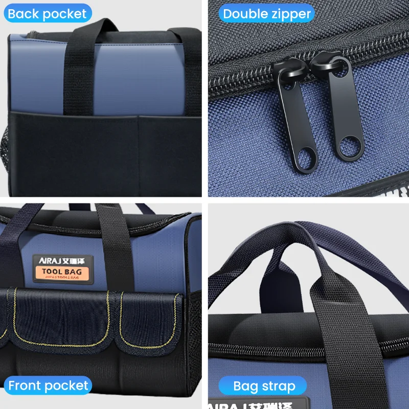 AIRAJ Waterproof Canvas Fabric Carpenters Plumbers  Heavy Duty1680D Oxford Electrical Electricians Tool Bag