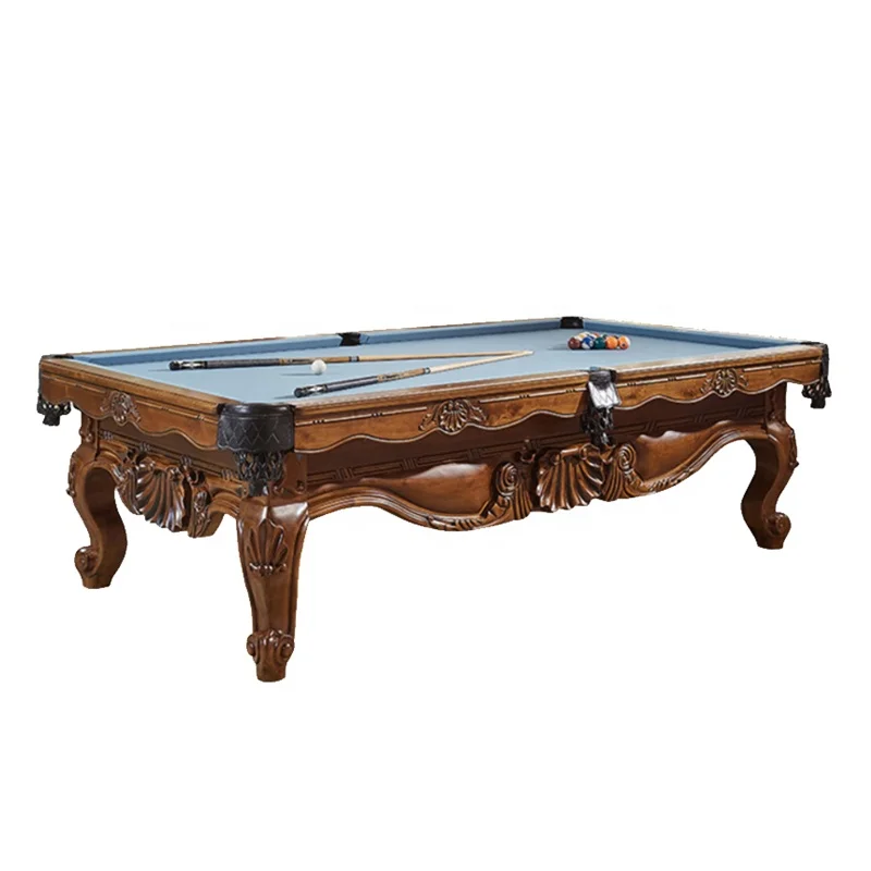2021 Custom Carved Solid Oak Wood Pool Table 8ft