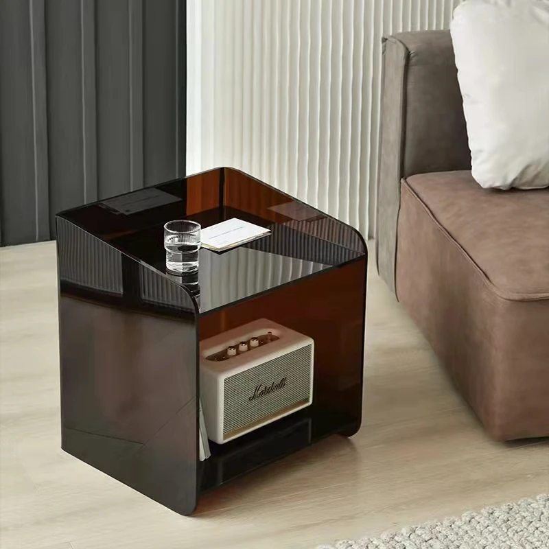 Luxury hotel Acrylic bedside table nightstands bedroom nightstand corner table
