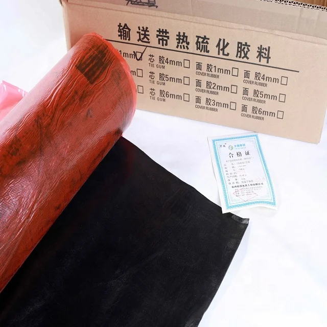 Uncured intermediate rubber for fabric conveyor belt hot splicing