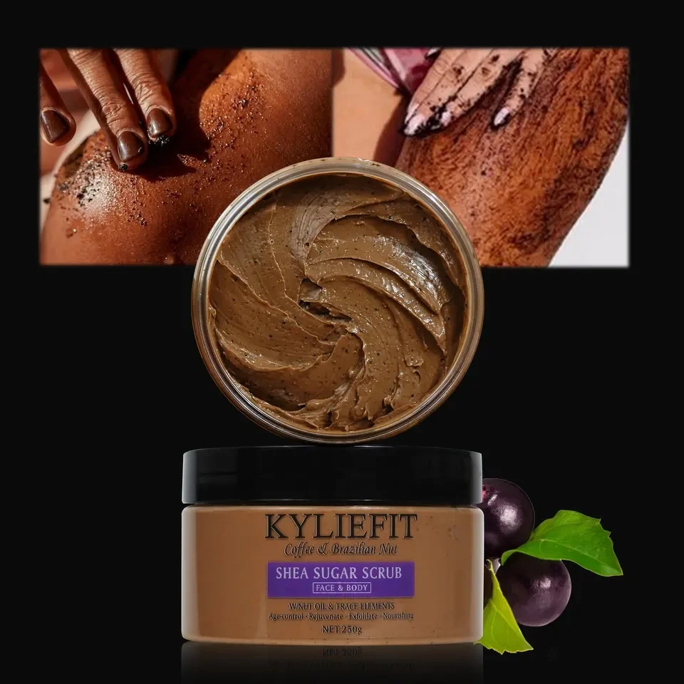 beauty salon custom scrubs coffee & brazilian nut face lightening remove dullness exfoliating foaming body scrub