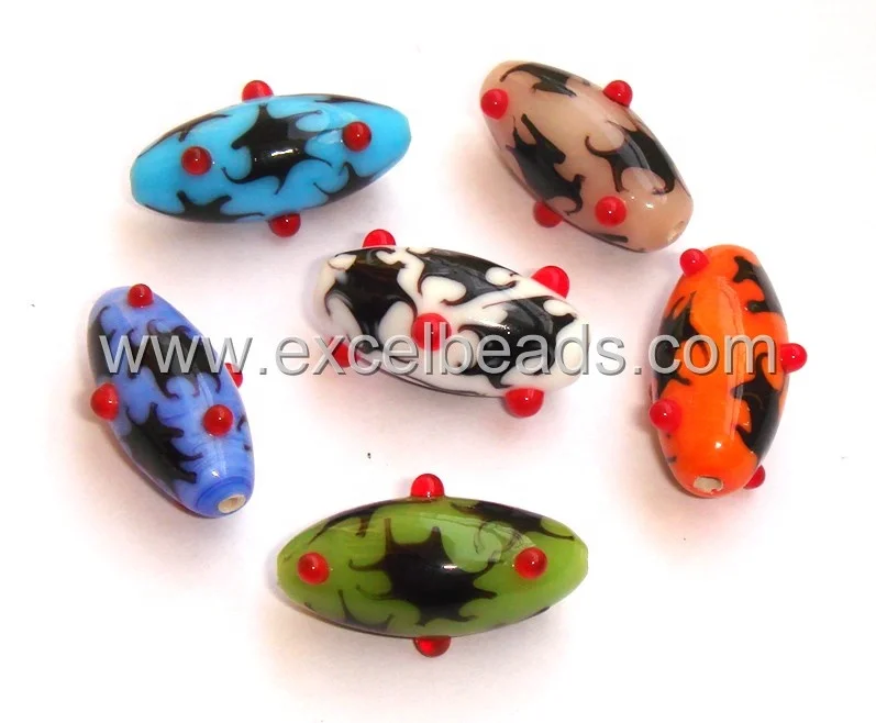Glass Beads Oval shaped fancy beads wholesale beads for jewelry making