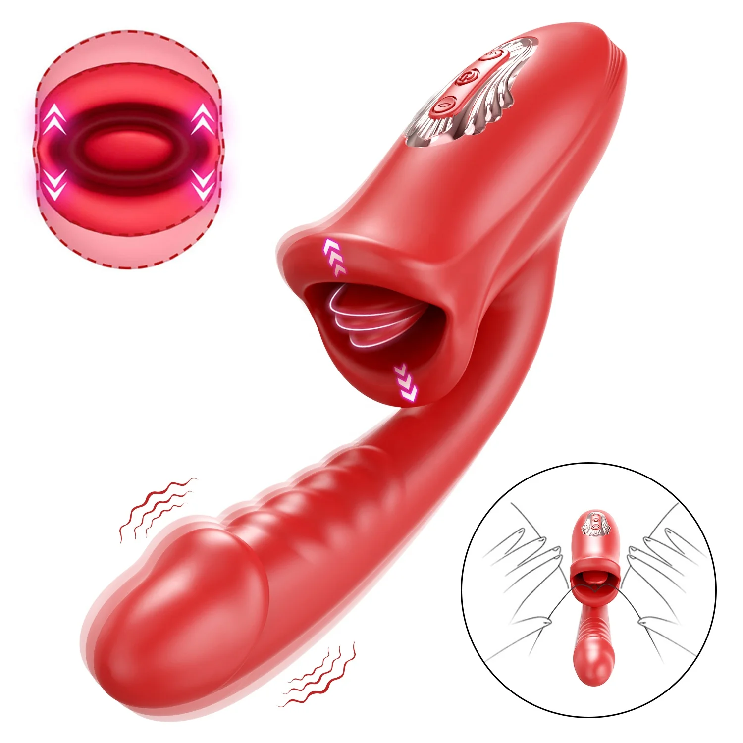 Factory Wholesale 2 in 1 Mouth Clitoris Vibrators Sex Toys for Women Female Masturbation G Spot Nipple Stimulator Vibration To