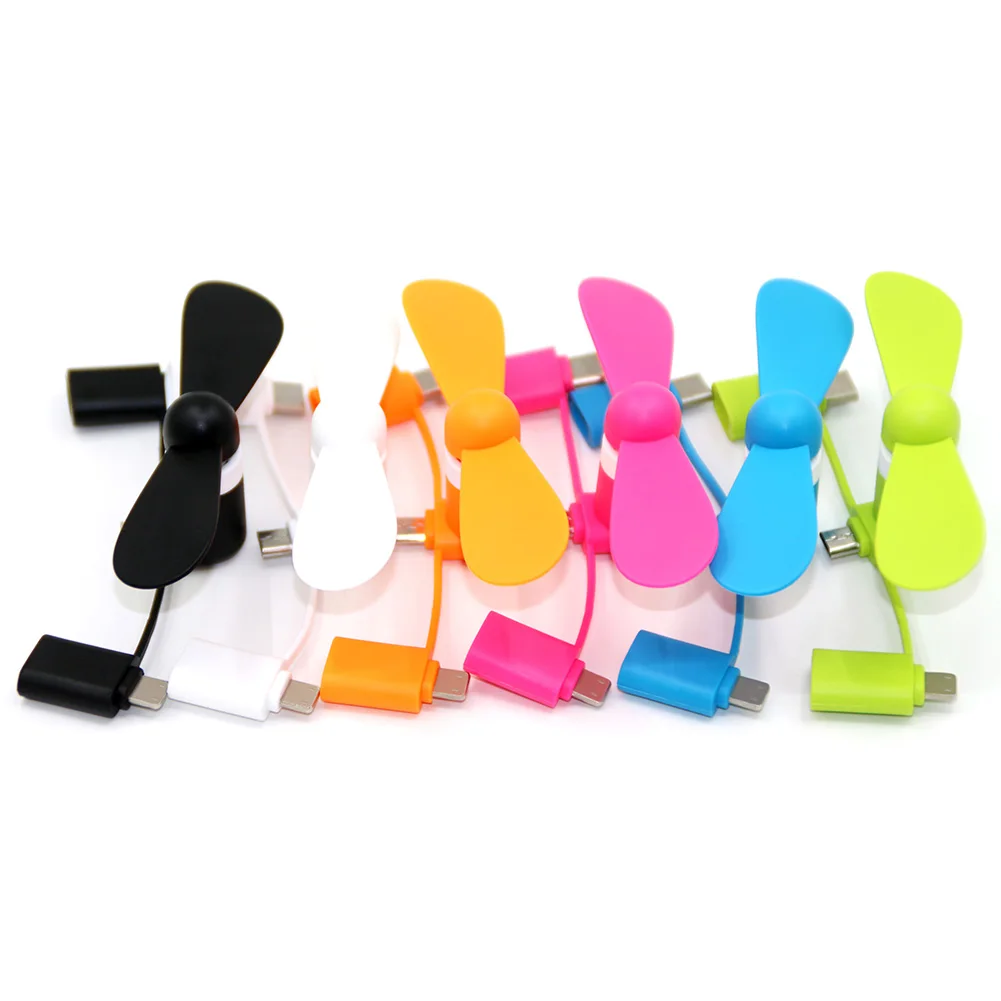 Marketing Gift Items Promotion 3 In 1 Phone Fan Portable Type C Mobile Phone Fans Giveaway Mini USB Fan For Iphone Type C