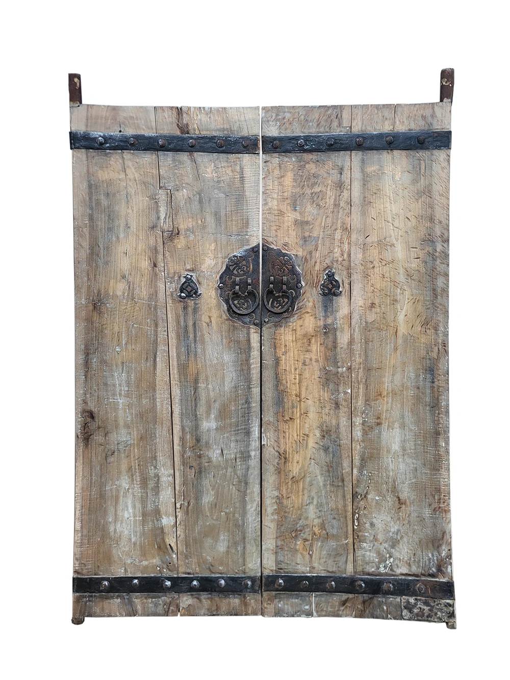 Antique old traditional reclaimed Chinese rustic  pine solid wood door