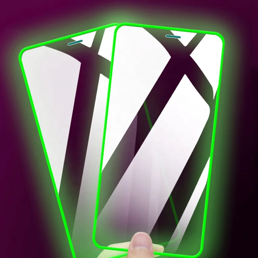 3D Silicone Glow in Dark mobile tempered glass luminous screen protector for iPhone 6 7 8 x xr 11 12 13 14 Pro Max
