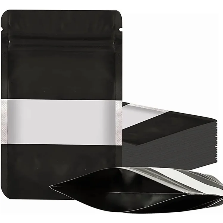 Custom Printing Matte Black Plastic Resealable Bolsa Doypack Stand up Pouches Zipper Standup Food Bag Flexible Packaging
