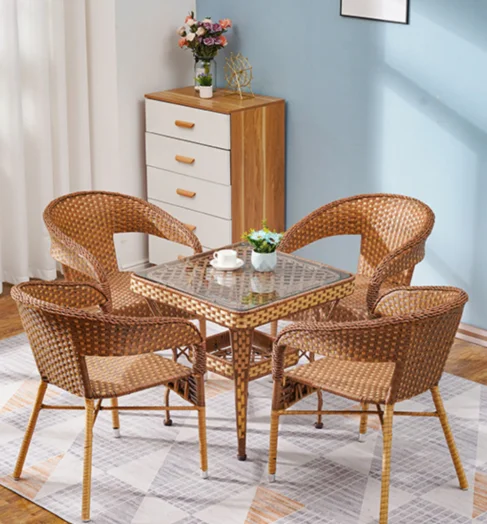 Nordic Leisure creative Patio Garden Outdoor Furniture Waterproof Set leisure Rattan outdoor tables