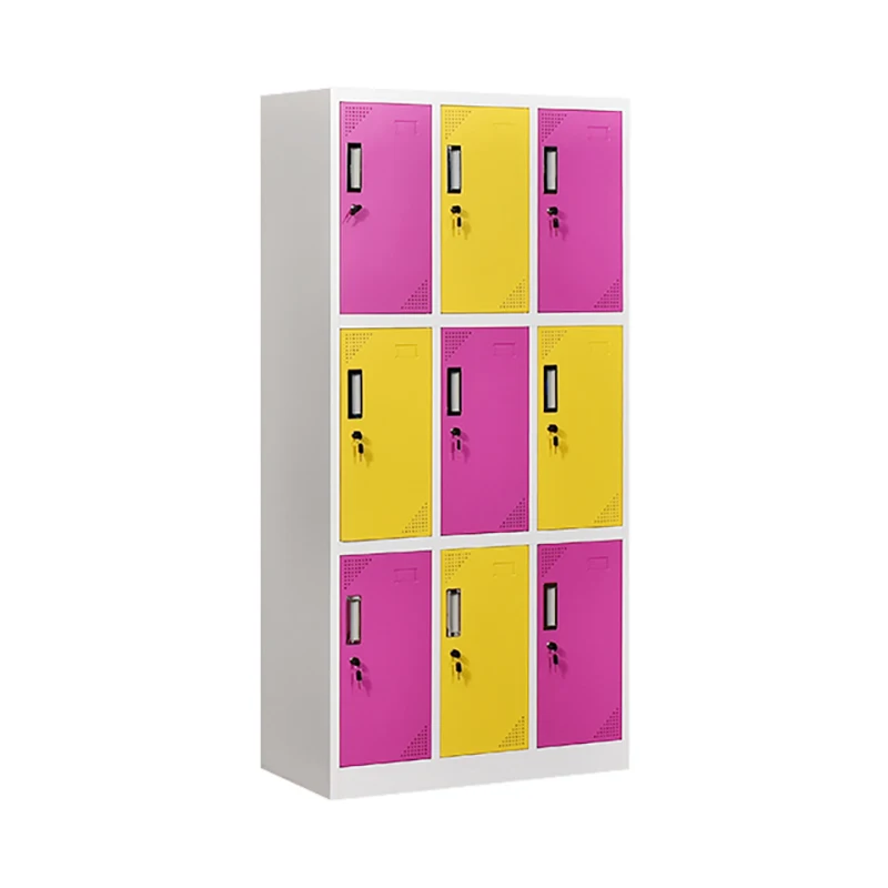 Commercial office locker furniture  modern design metal locker with hanger knock down 9 door