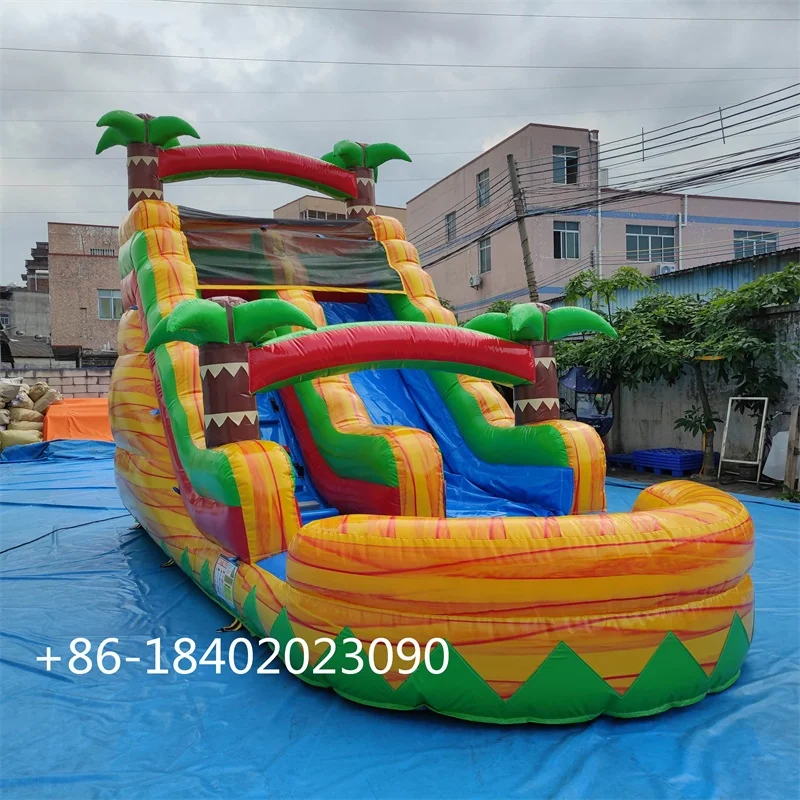 Top selling  inflatable castle combo slide with pool for kids and adult bouncers water slides for girl