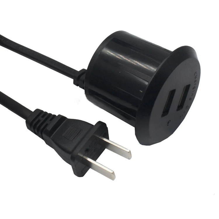 Двойной USB люверс для офиса домашнего использования Настольный несколько зарядных устройств usb мобильного круглый темно Розетка с указателем