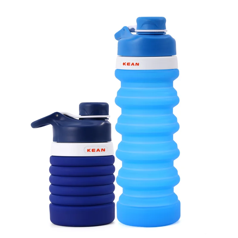 Silicone Sports Drink Water Bottle Foldable Custom Logo Designed Grm Botella De Agua Collapsible Water Bottle