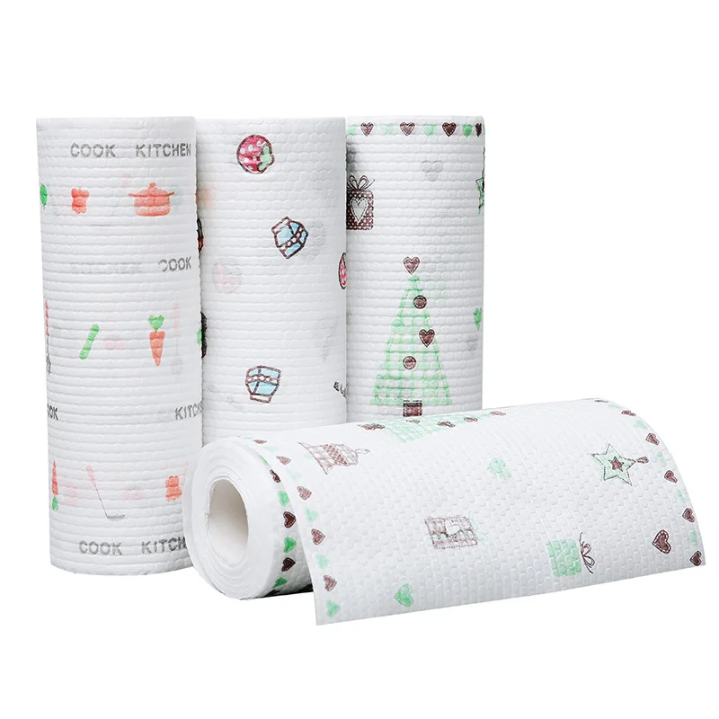 Household Cleaning Products Disposable Nonwoven Kitchen Roll Rag Dishcloth Duster Dish Towel Wipe Cleaning Cloth