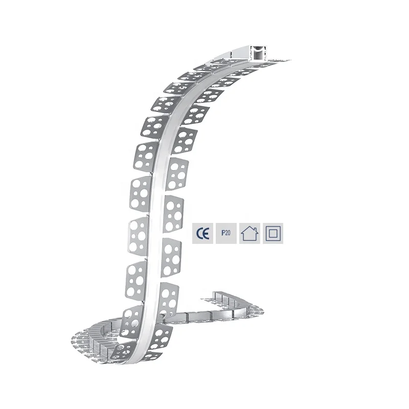 Bendable Curved Aluminum LED Profile Flexible Drywall Gypsum Plaster Extruded LED Profile with Silicone Cover