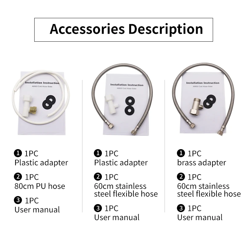 Self Cleaning ABS Sprayer Bidet Attachment Adjustable Nozzle Angle Toilet Bidet