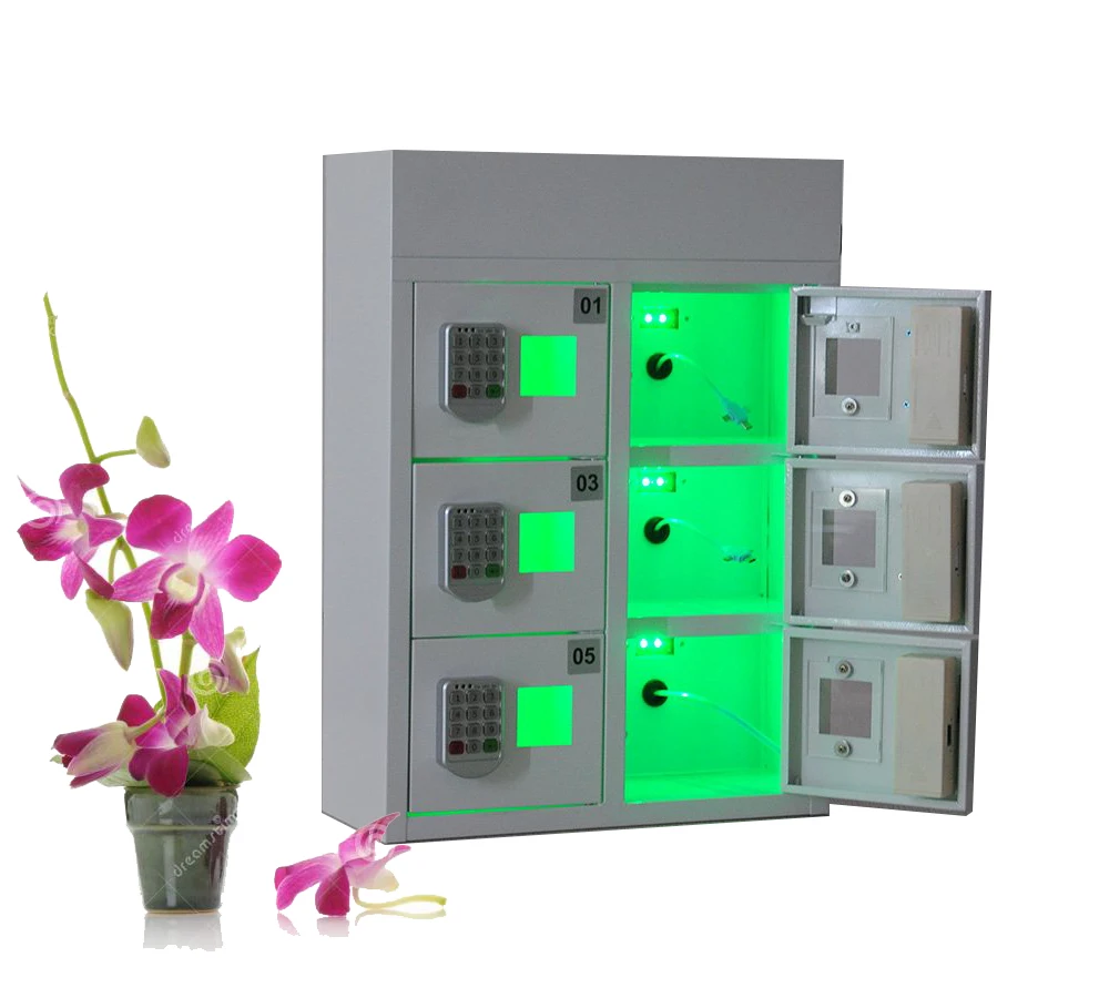 
6-Door digital pin pad lock Fast charging cable mobile Phone Charging Machine/locker/cabinet with Ultraviolet (uv) light 