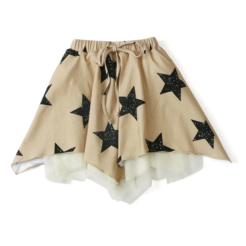 Factory New Design Fashion Summer Child Wear Custom Design Star Print Dress Toddler Skirt