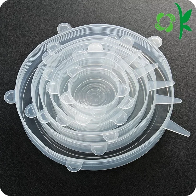 OKSILICONE Amazon лидер продаж 6 упаковок силиконовых эластичных крышек многоразовые пищевые крышки для хранения продуктов кастрюль