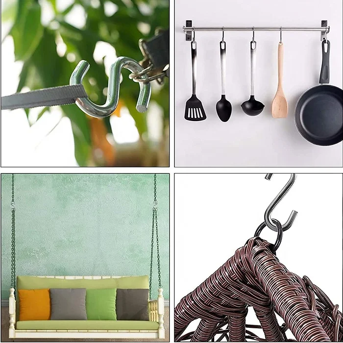 Factory Customized Stainless Steel Large S Hooks Heavy Duty Zinc Hanging Hooks For Hammock
