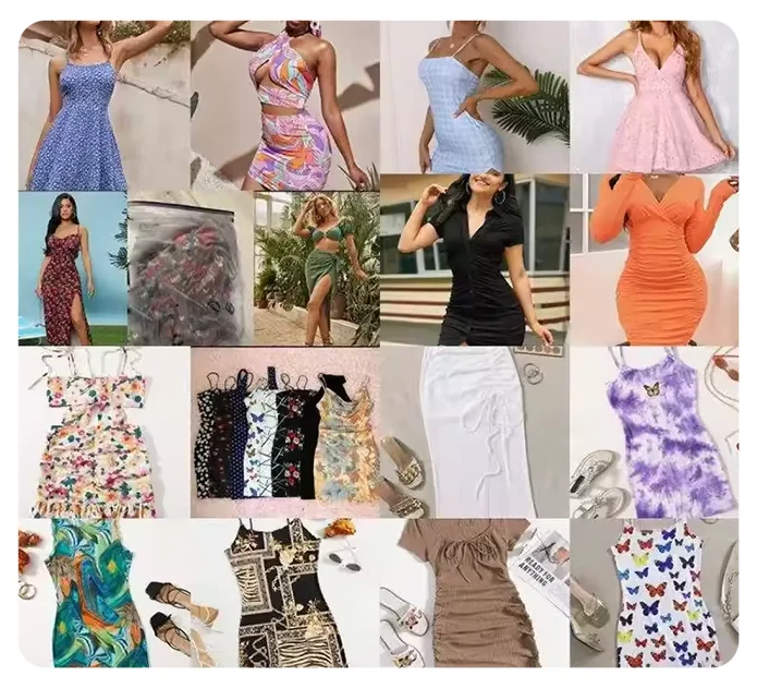 HLY Brand bulk apparel Big Discount Ladies Dress Liquidation Stock Clearance Sale Womens Dresses Assorted Bulk Clothes