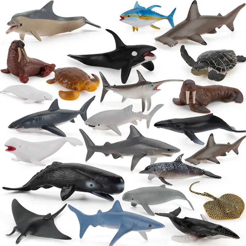 Wholesale PVC Marine Animals Solid Simulation Ocean Animal Figurines Toys Sea Lifelike Model Plastic Animal Toys