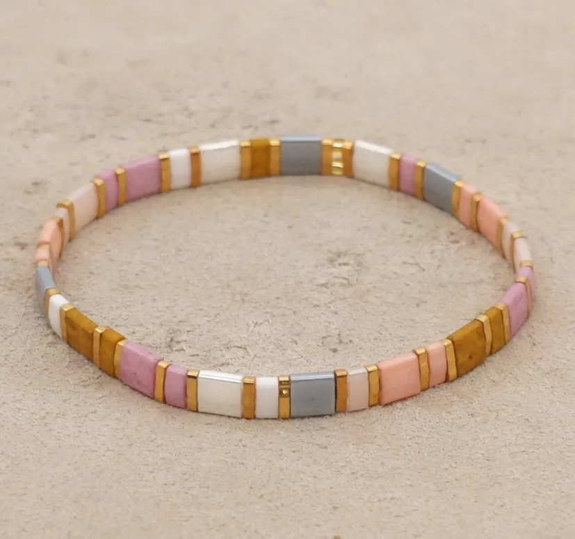 Zooying Custom Retro warm color TILA string bead bracelet delicate  Tila rice bead woman  bracelet  fashion design bracelet