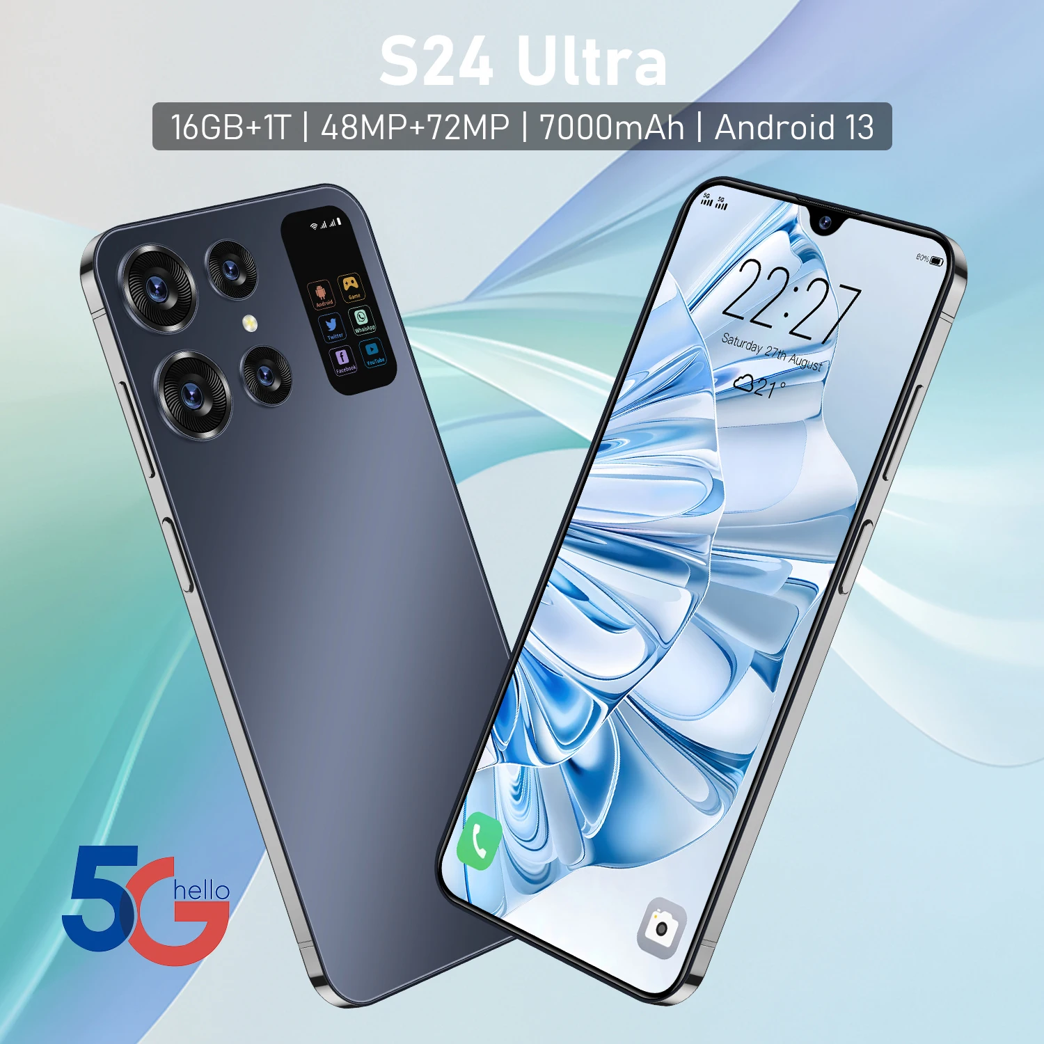 New original custom S24+ ultra unlocked mobile phone Large screen 5G smartphone 16gb + 1TB Android 13.0 entertainment phone