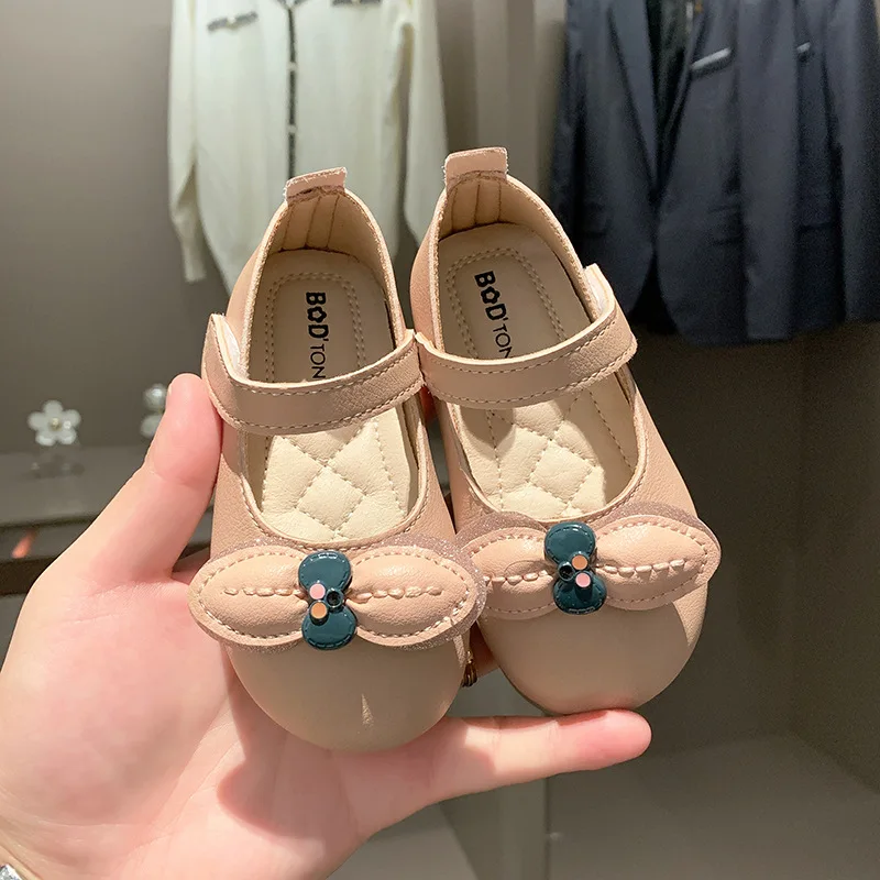  LM9150Q Girls princess dress shoes baby girl soft bottom leather comfortable bowknot
