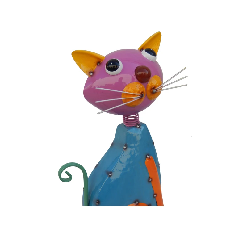 Colorful Garden Decor Durable Outdoor Statue Cute Cat Garden Ornament