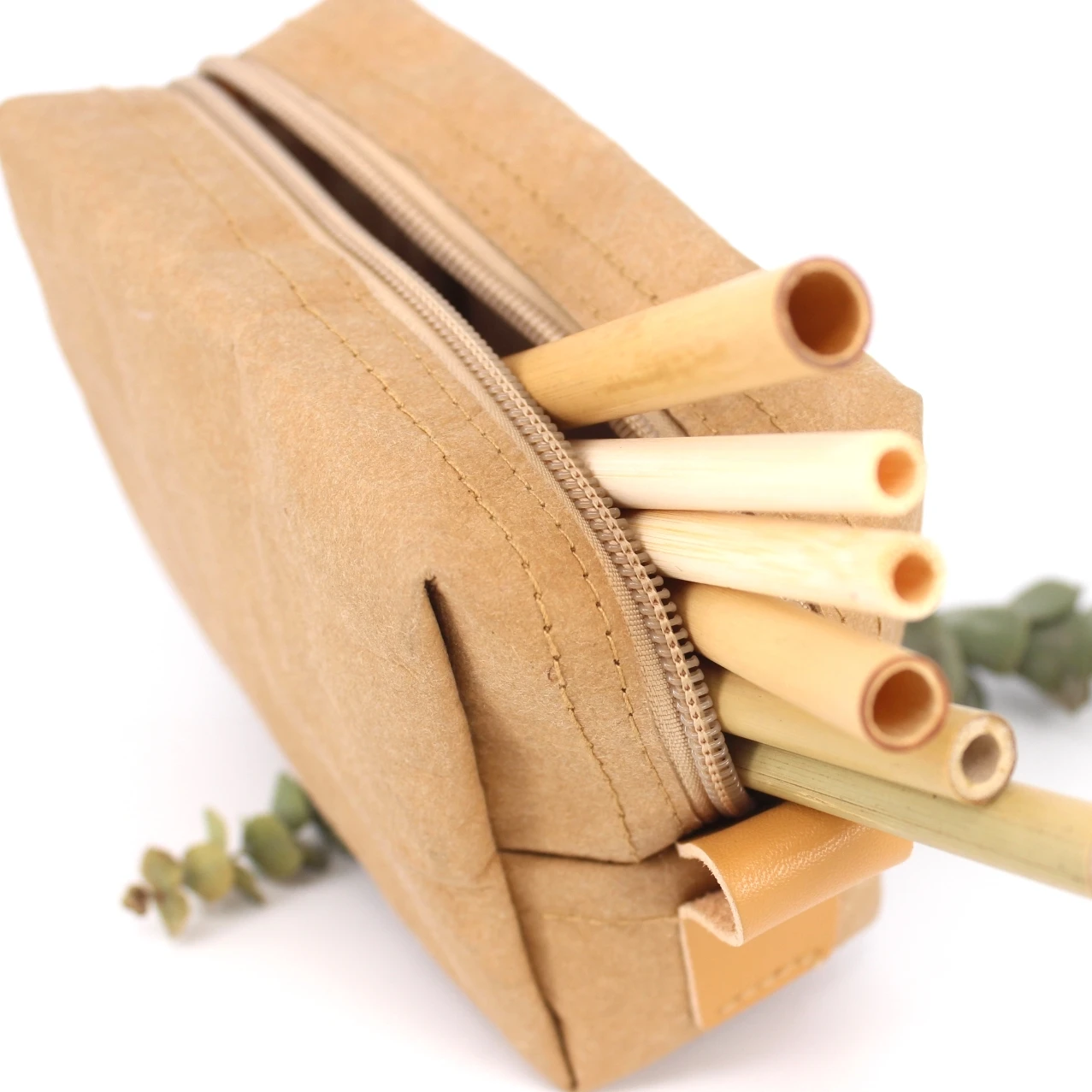 Индивидуальная Экологически чистая перерабатываемая моющаяся косметичка из крафт-бумаги