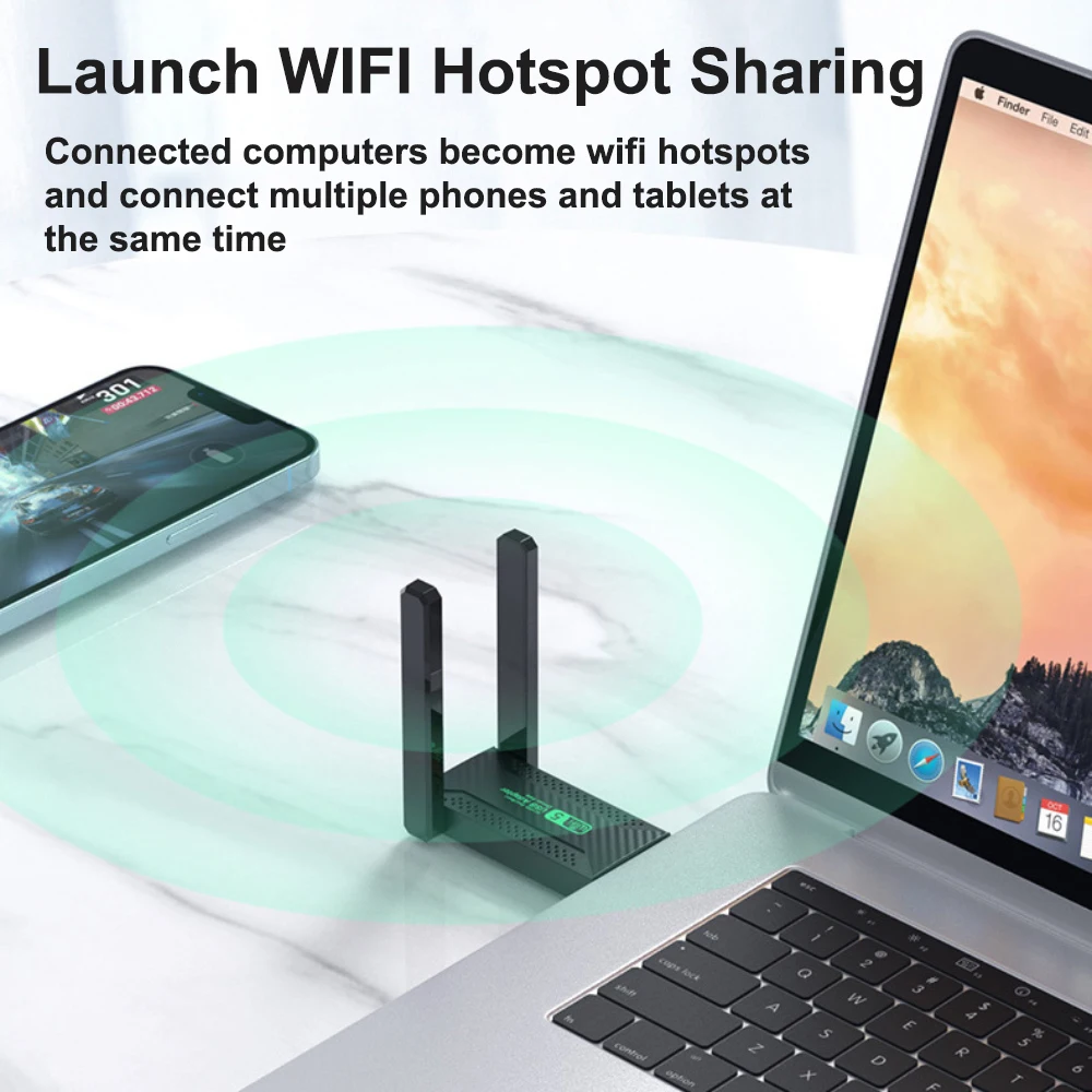 dual band wifi 5 usb adapter 1200mbps Driver Free usb 3.0  Gigabit Dual Band 2.4GHz&5.8GHz Wireless Wifi Dongle for pc Macbook