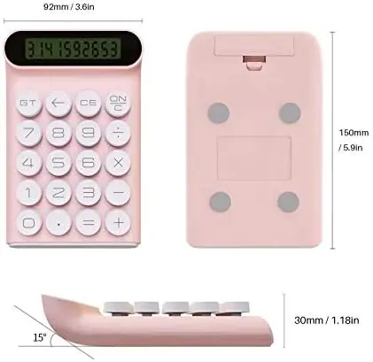 Diseño de moda Elección regalo Botón presión mecánico 10 Pantalla LCD digital Calculadora decoración oficina