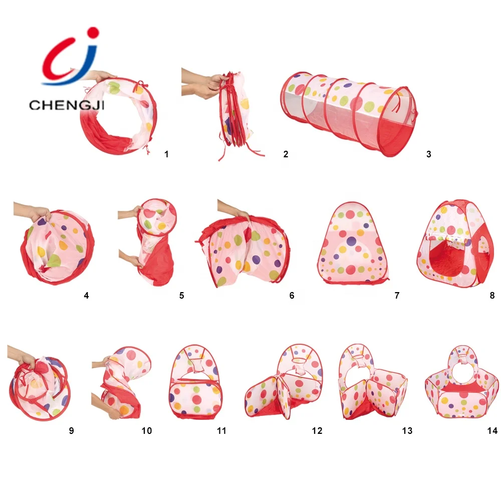 Детский складной дом, океан, бассейн для шаров, туннель для стрельбы, Детская туннельная палатка