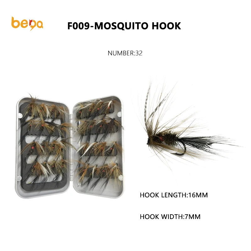 32Pcs/Set Fishing Flies Single Hook Fly Bionic Needle Fishing Lure Hook Sets